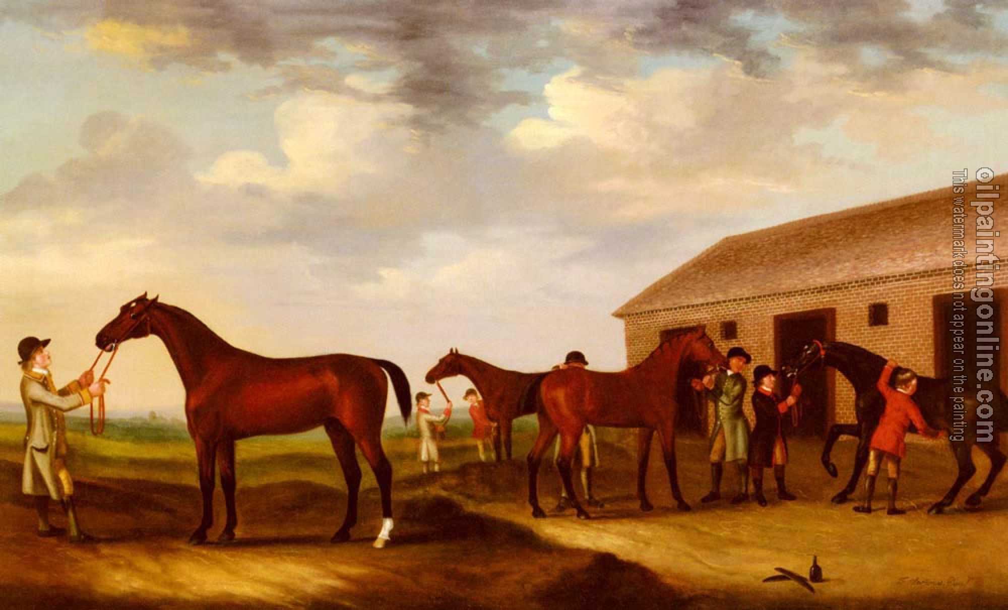 Francis Sartorius - Four Racehorses Outside The Rubbing Down House Newmarket